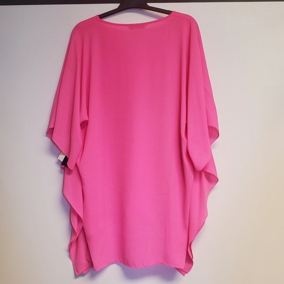 NWT PETER NYGARD Lipstick Pink Kimino Tunic Top Blouse Large - Picture 7 of 8